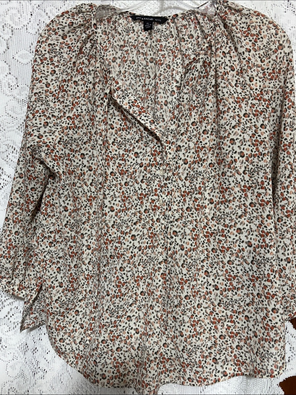 Zac & Rachel tie front long sleeved blouse